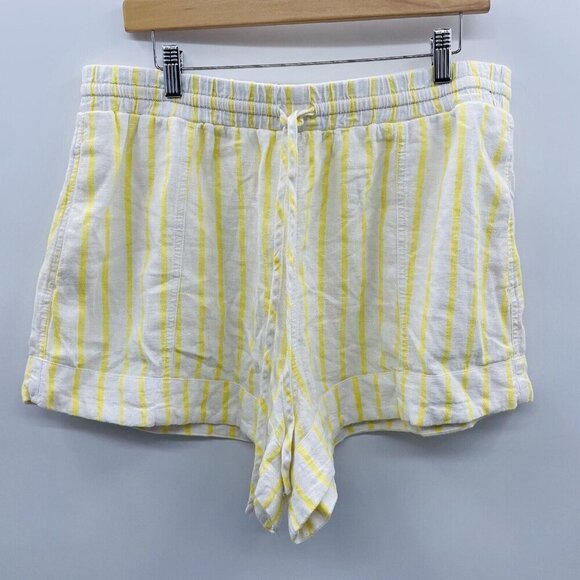 Universal Thread Womens Size Large Striped Drawstring Linen Blend Shorts 633 - Picture 2 of 7
